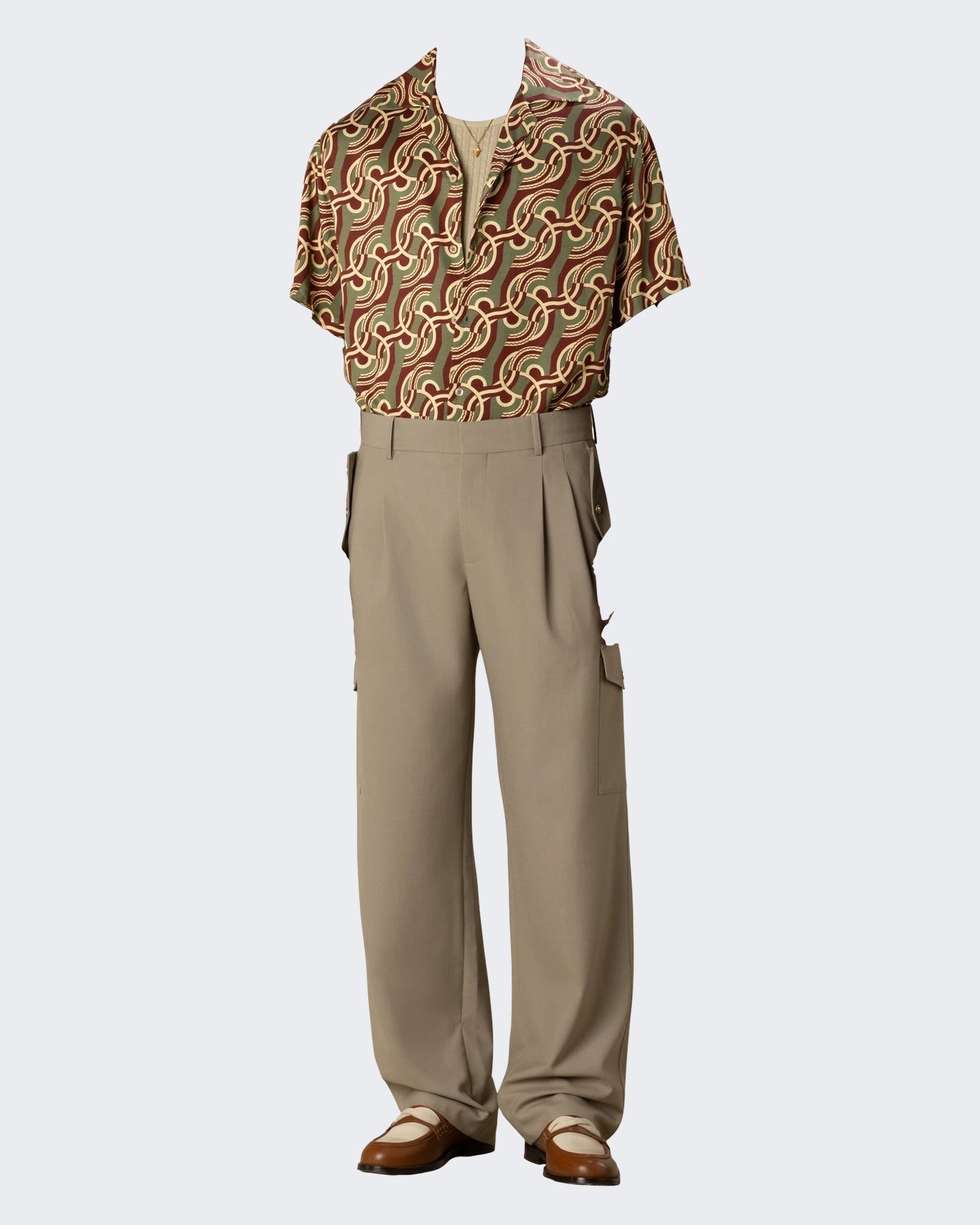 Drole De Monsieur Heren Viscose Chain Link Monogram Shirt Zwart - Eleganza.nl