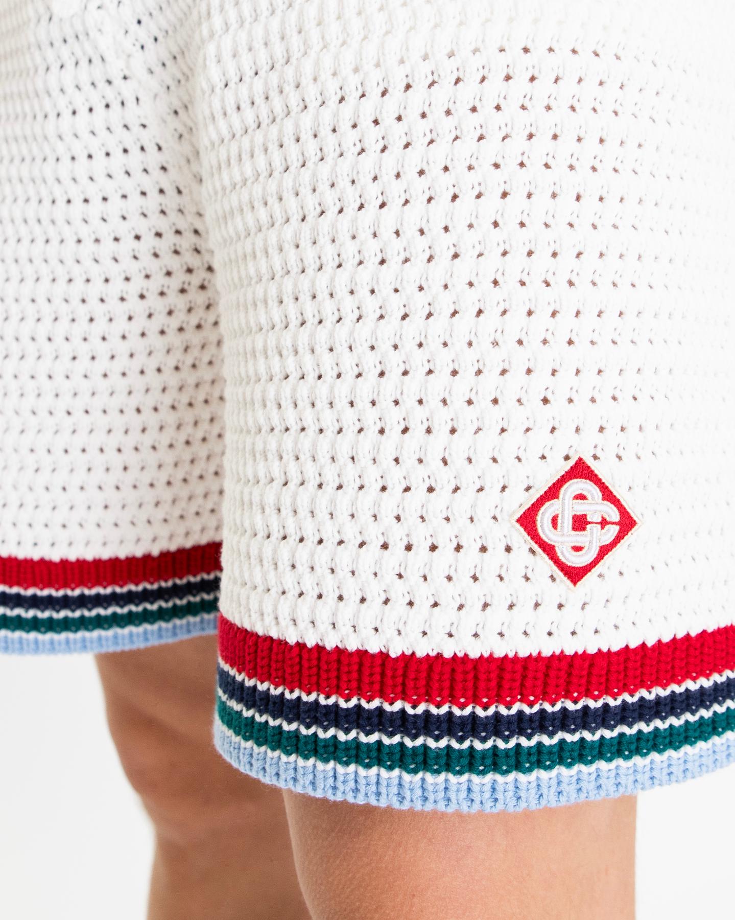 Heren Sporty Crochet Short Wit