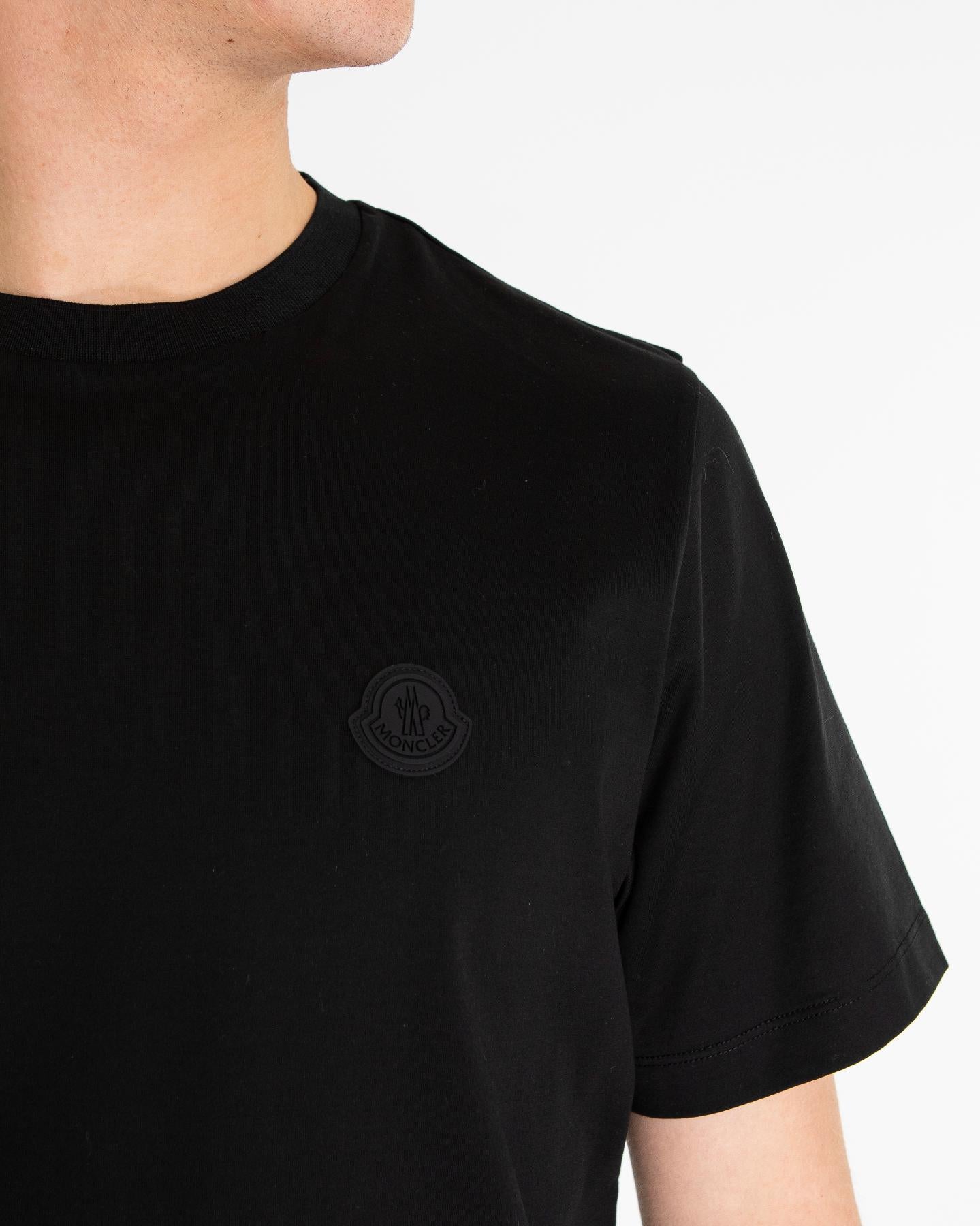 Heren Verticaal Logo T-Shirt Zwart