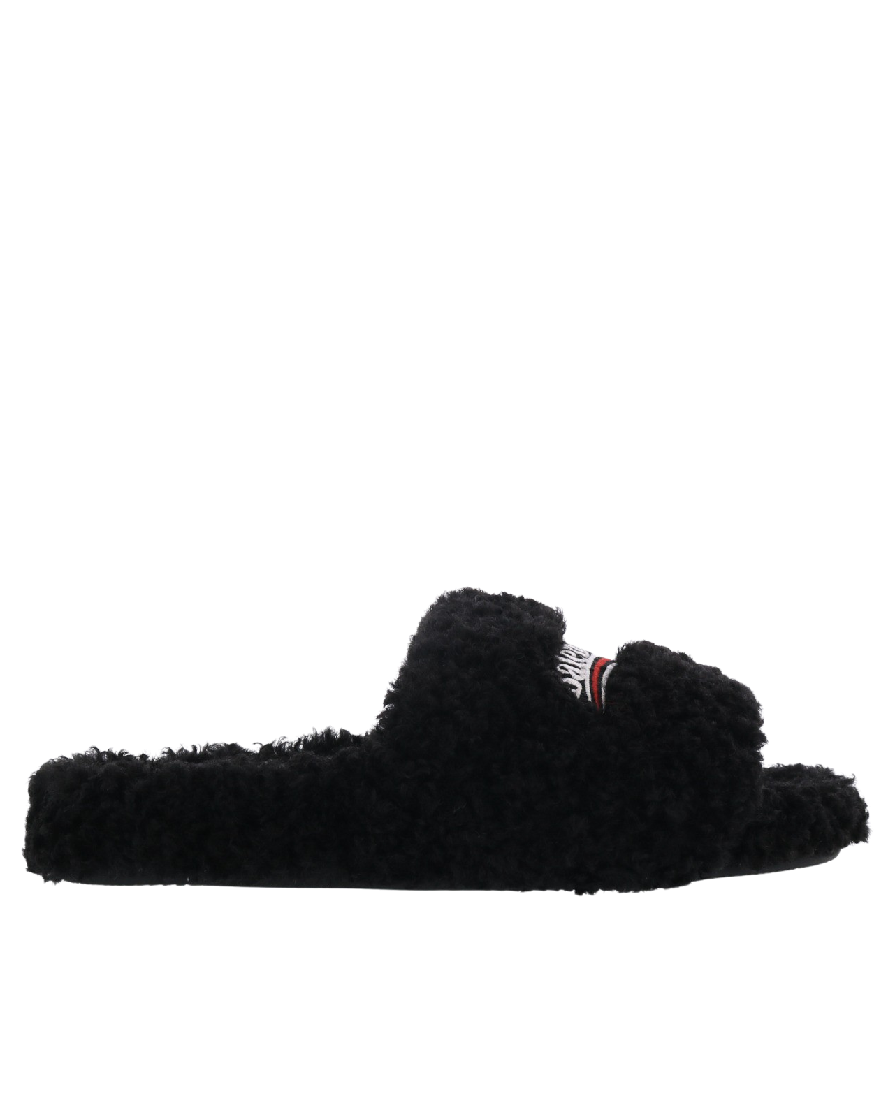 Women Furry Slide Sandal Black