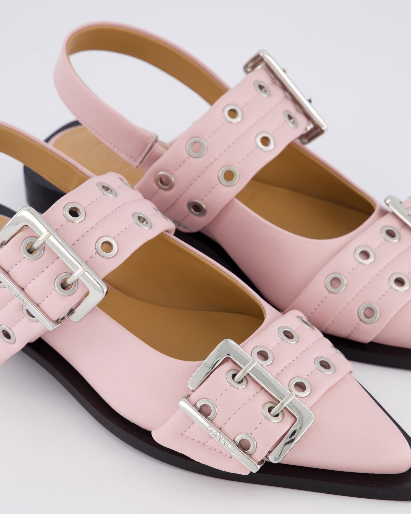 Dames Chunky Buckle Ballerina Roze