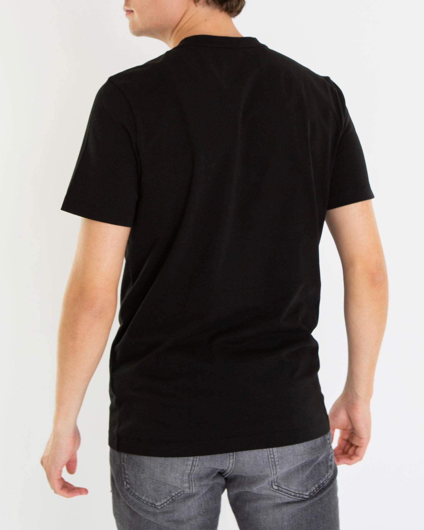 Heren Flocked Logo T-Shirt Zwart