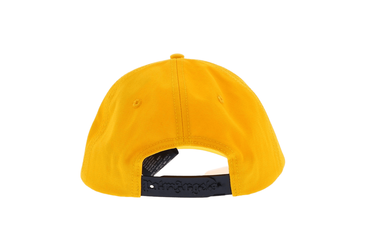 Men Curved Logo Cap Yellow White