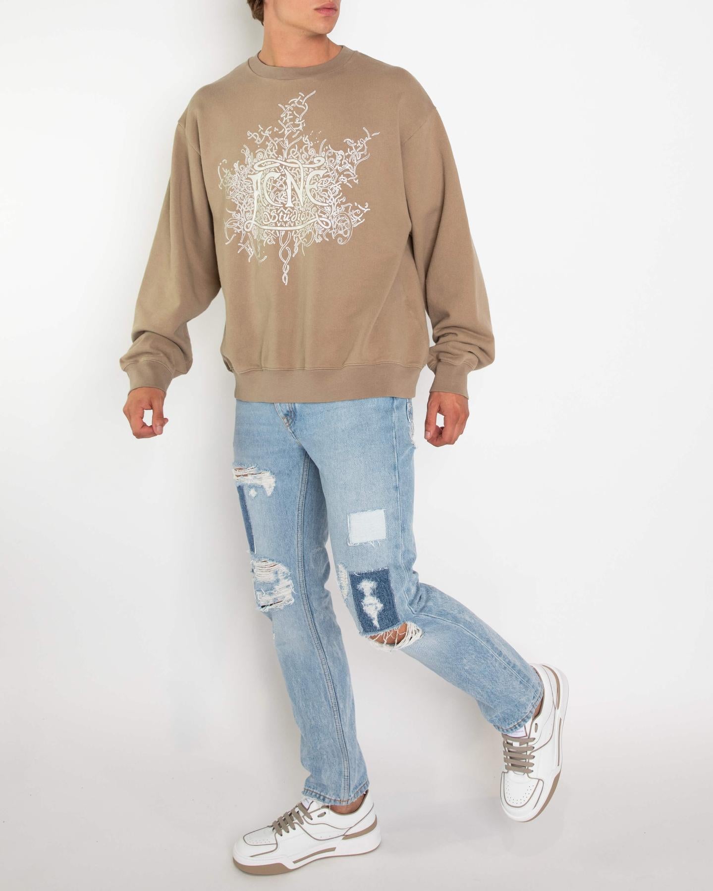 Men Glow in the Dark Sweater Beige