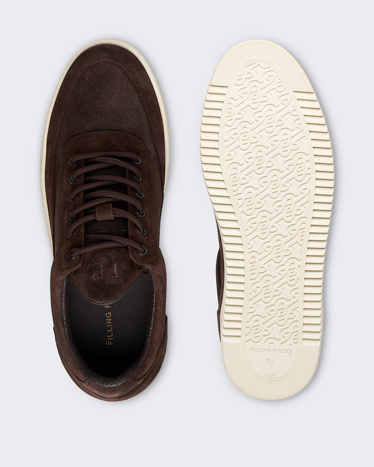Filling Pieces Heren Low-top suède sneaker in Chocoladebruin - Eleganza.nl