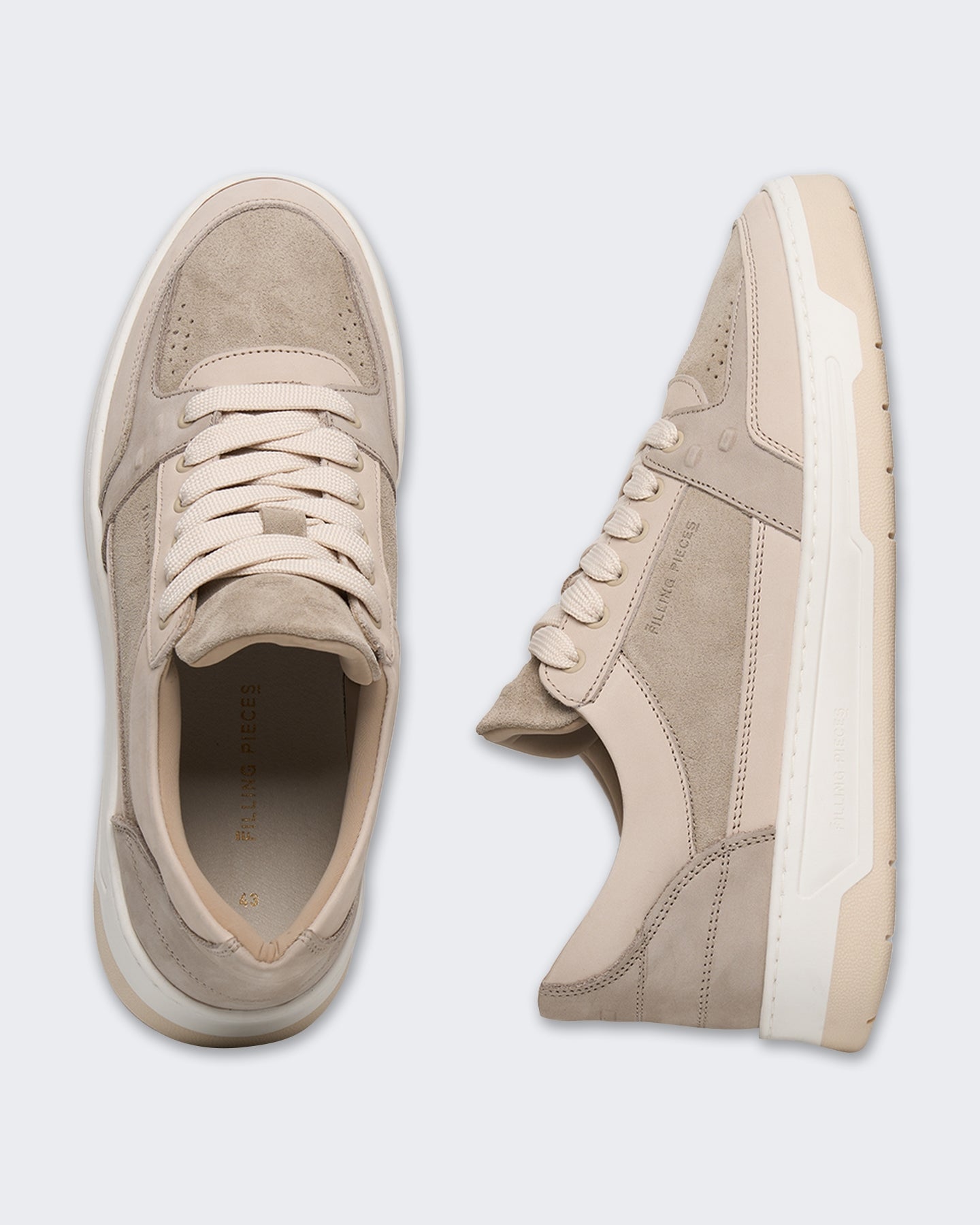 Filling Pieces Heren Low Vise Mix Sneaker in pure kleurstelling Wit - Eleganza.nl