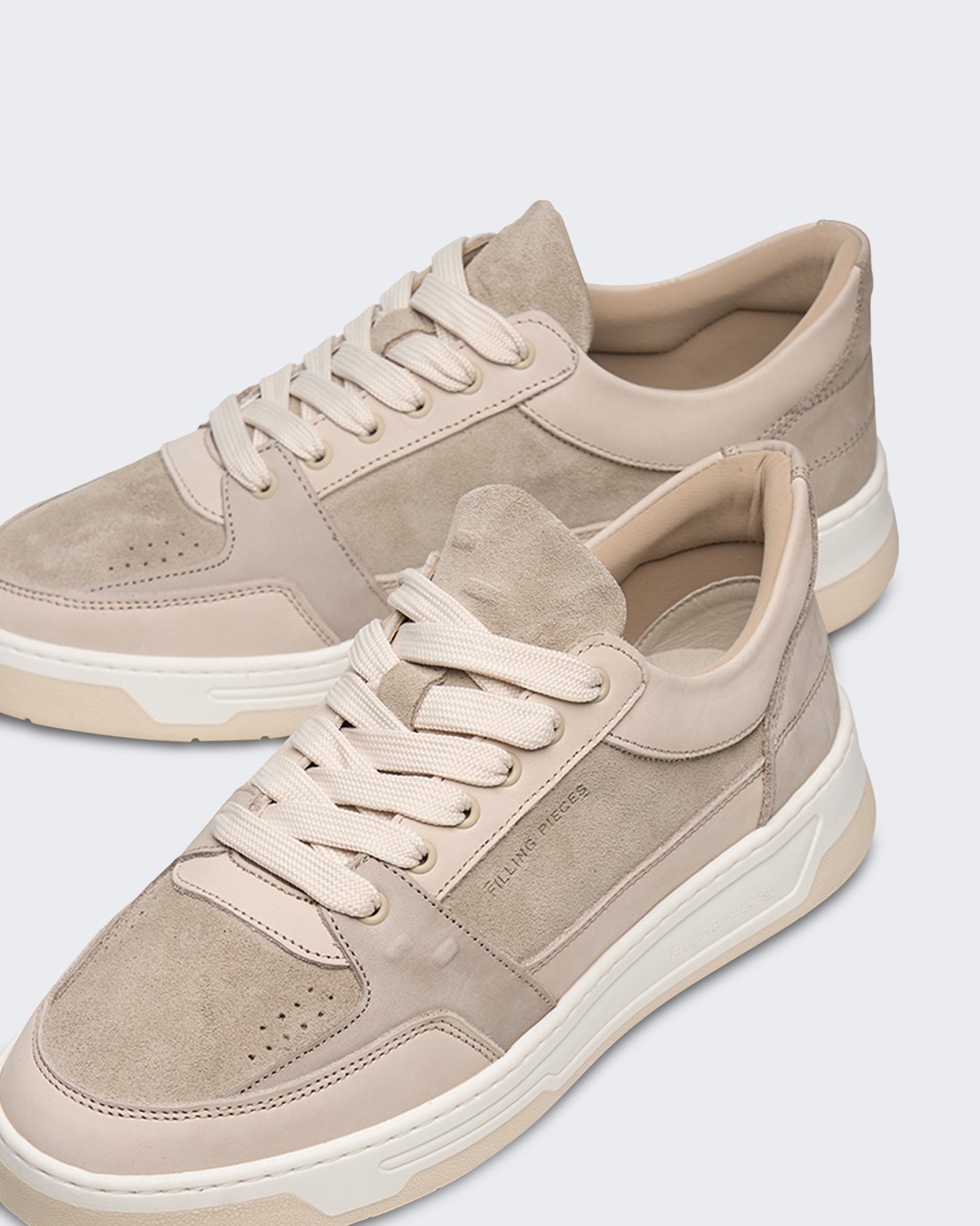 Filling Pieces Heren Low Vise Mix Sneaker in pure kleurstelling Wit - Eleganza.nl