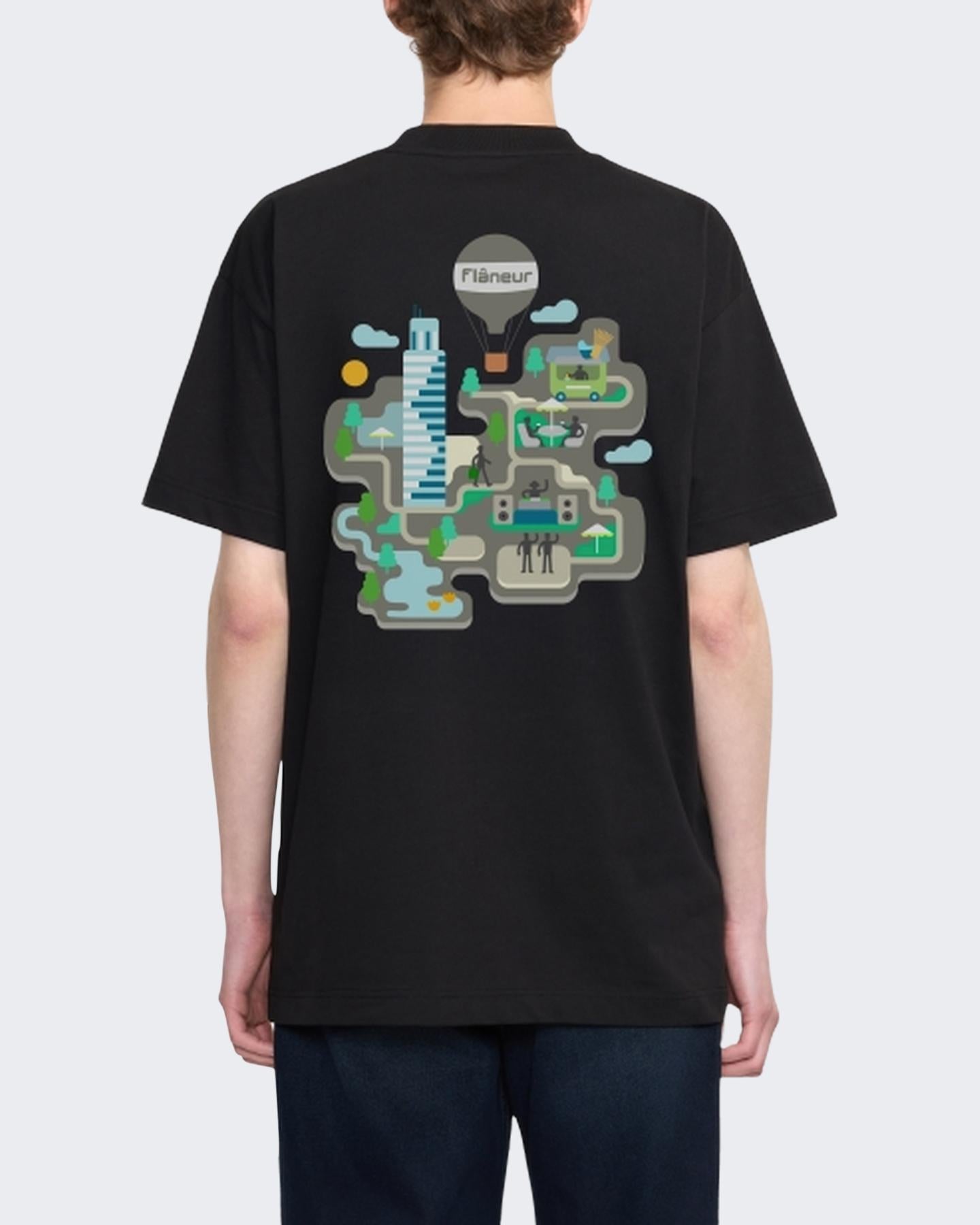 FLÂNEUR Heren Festival Map T-Shirt - Eleganza.nl