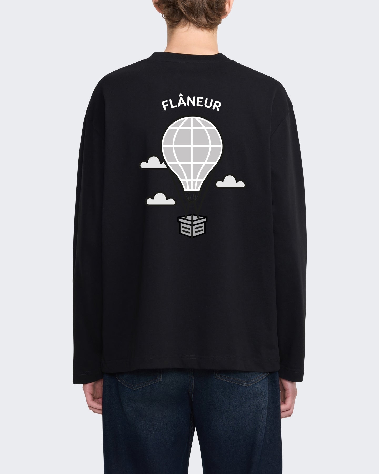 FLÂNEUR Heren Longsleeve shirt met ballonmouwen Zwart - Eleganza.nl