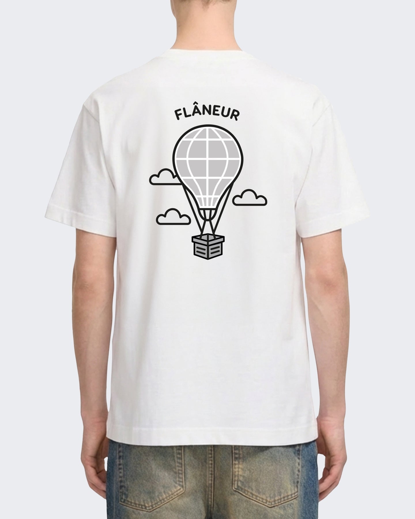 FLÂNEUR Heren Oversized balloon T-shirt met korte mouw Wit - Eleganza.nl