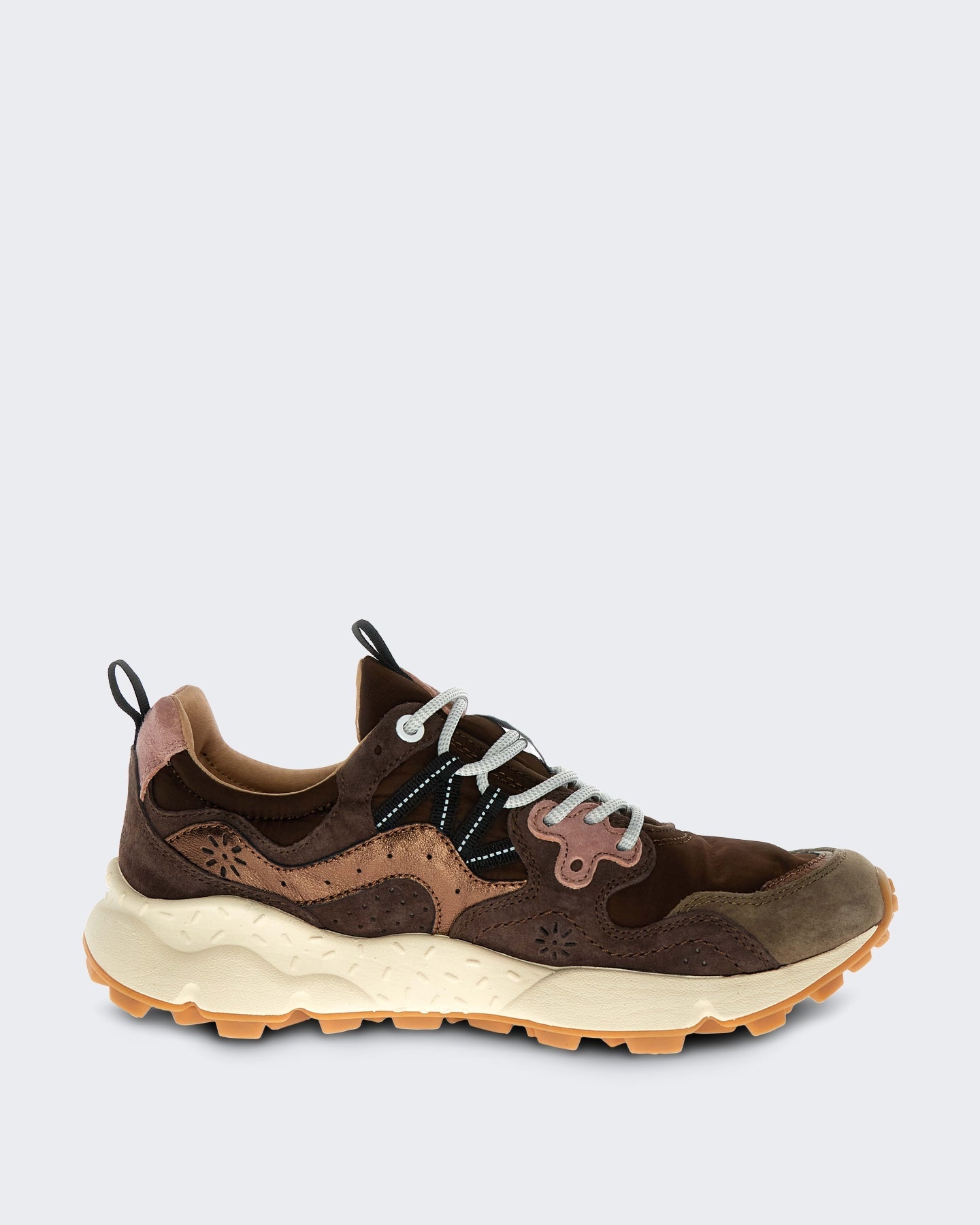 Flower Mountain Dames Lage sneaker met veters Bruin - Eleganza.nl