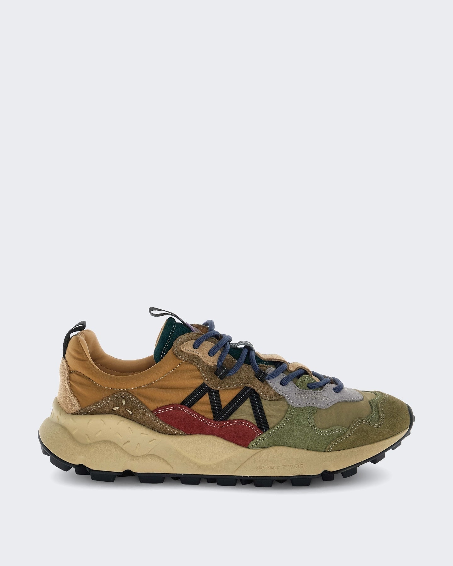 Flower Mountain Heren Lenzan Leren sneaker met suède details Bruin - Eleganza.nl