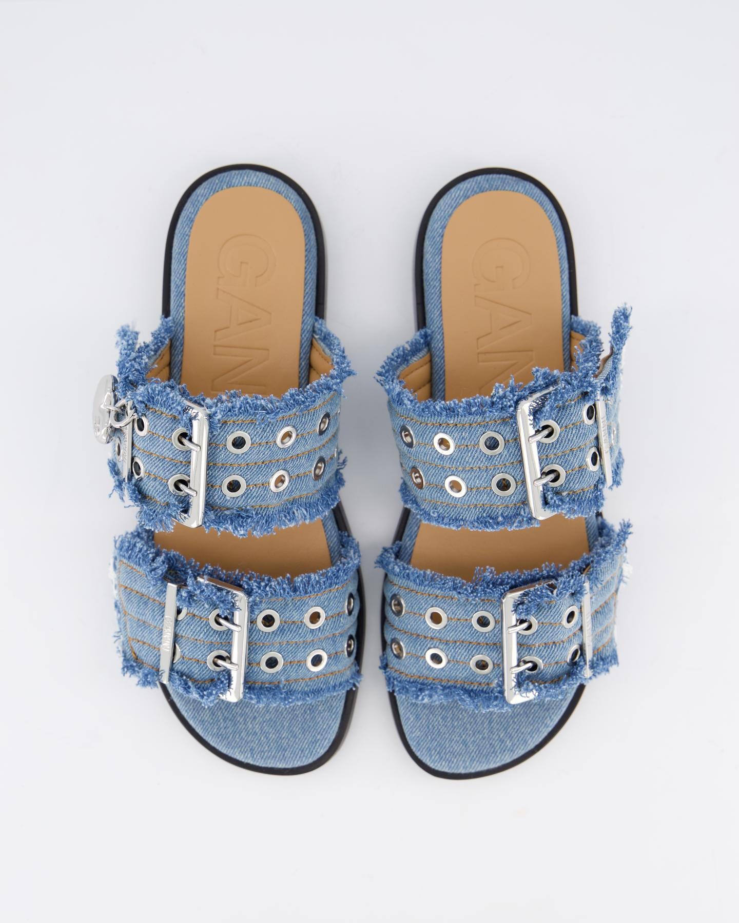 Dames Buckle Two-Strap Sandals
