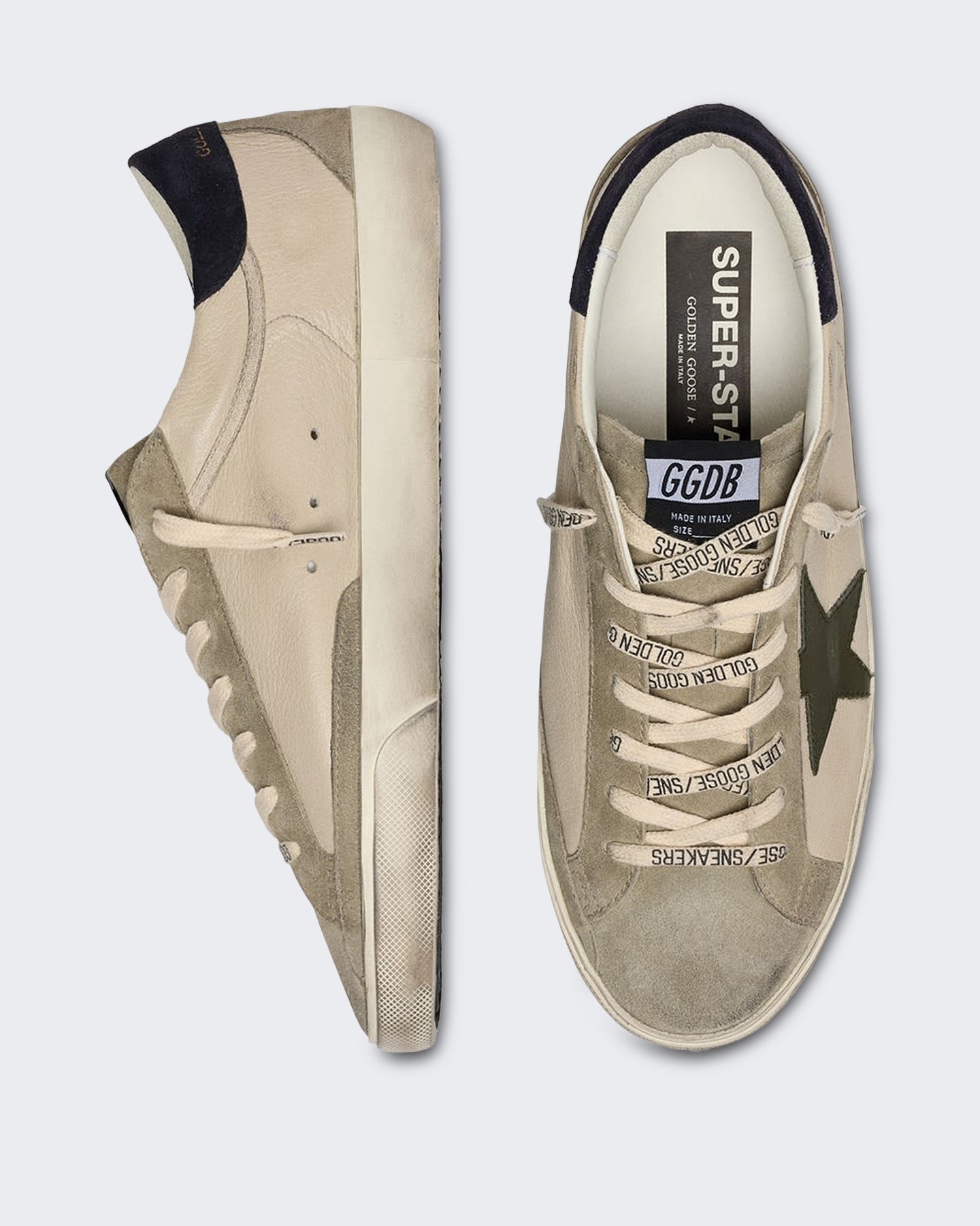 Golden Goose Heren Leren sneaker met vintage afwerking Blauw - Eleganza.nl