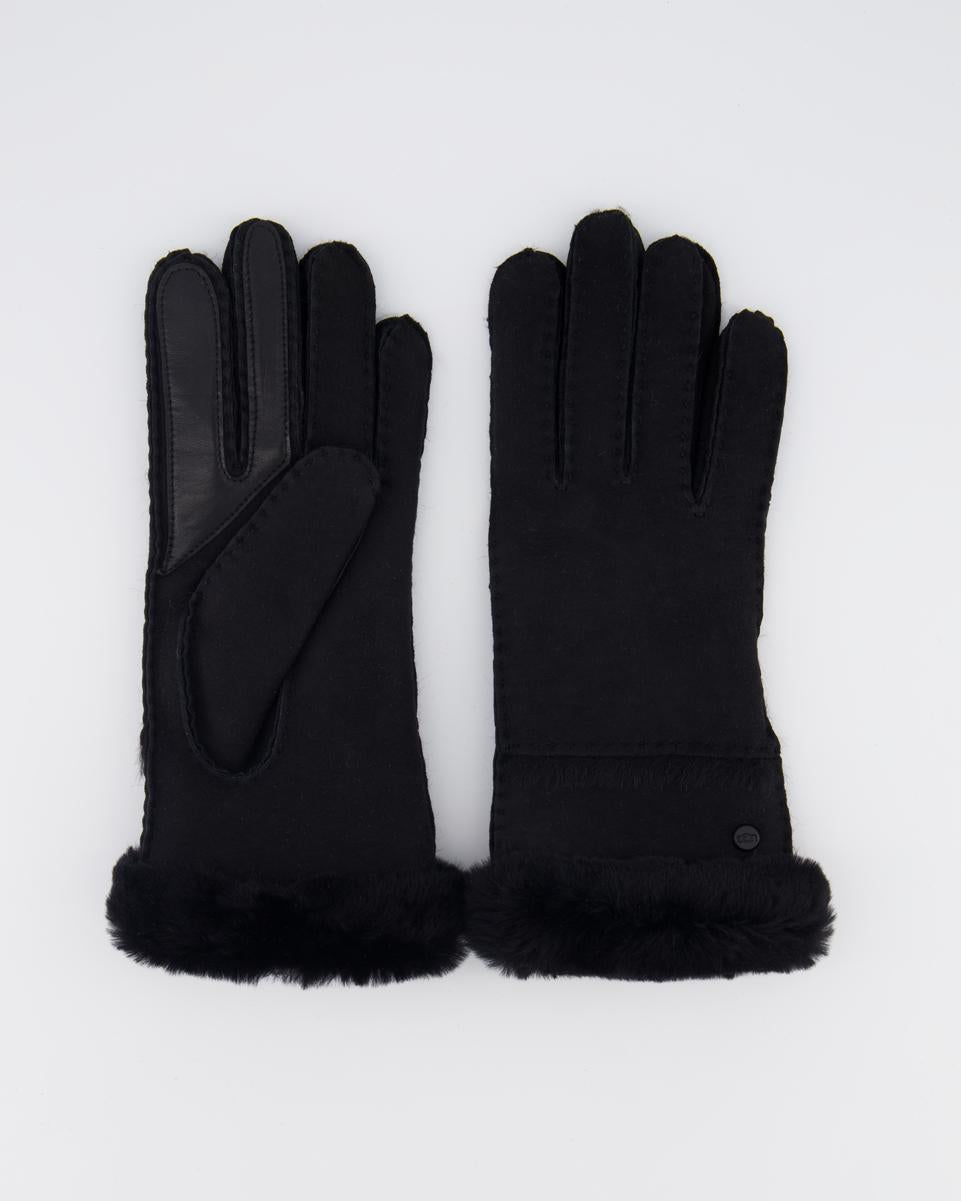Women Sheepskin Gloves Black