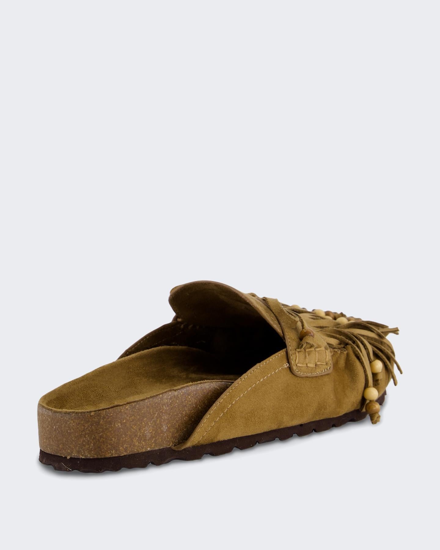 Dames Mule Fringe