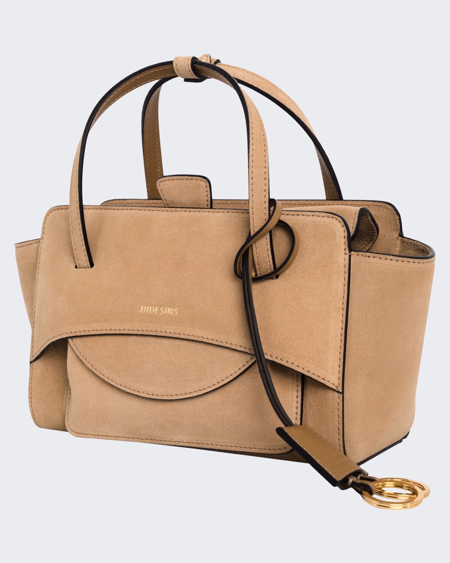 Hidesins Dames Flap S Suede Cocco Camel - Eleganza.nl