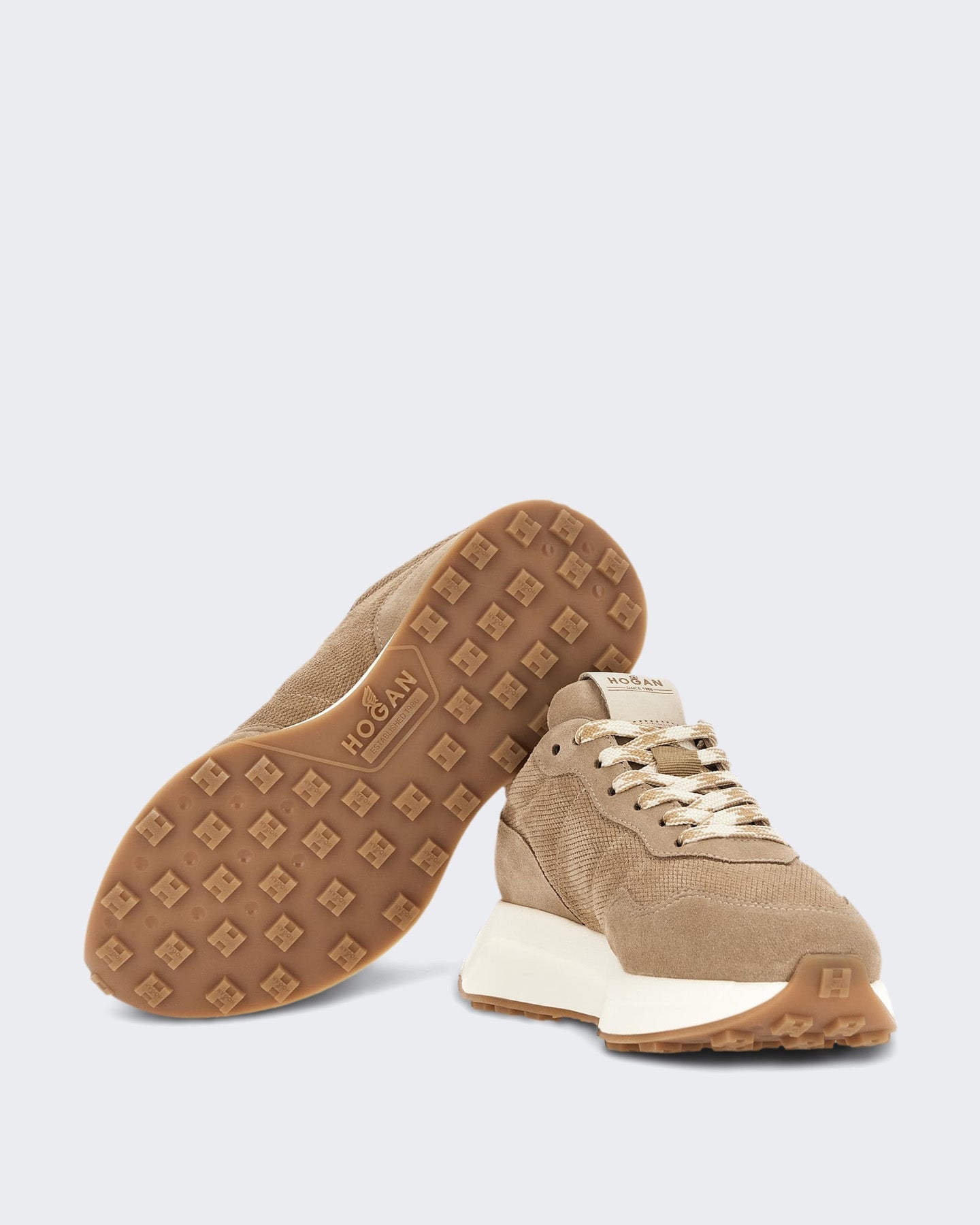 Hogan Dames Sneaker - H641 Allacciato H Patch-Brown Bruin (2) - Eleganza.nl