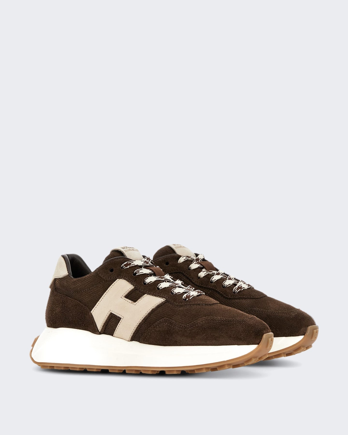 Hogan Dames Sneaker - H641 Allacciato H Patch-Brown Bruin (3) - Eleganza.nl