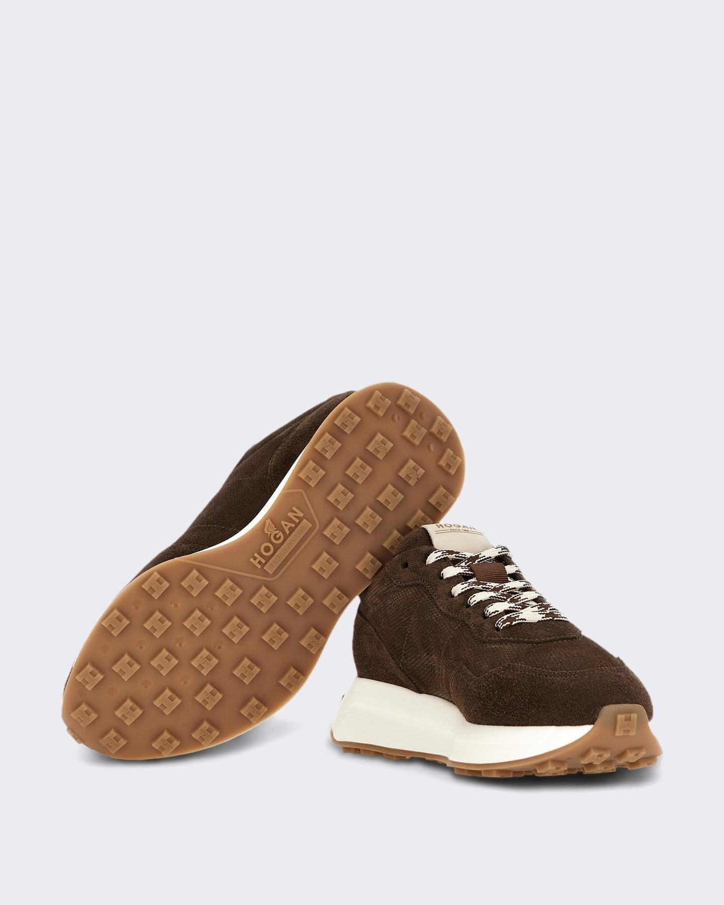 Hogan Dames Sneaker - H641 Allacciato H Patch-Brown Bruin (3) - Eleganza.nl
