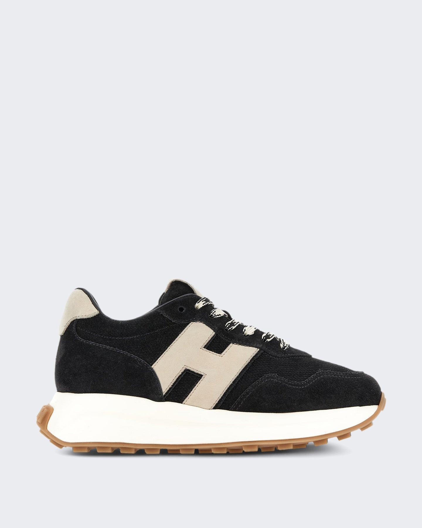 Hogan Dames Sneaker - H641 Allacciato H Patch-Brown Bruin - Eleganza.nl