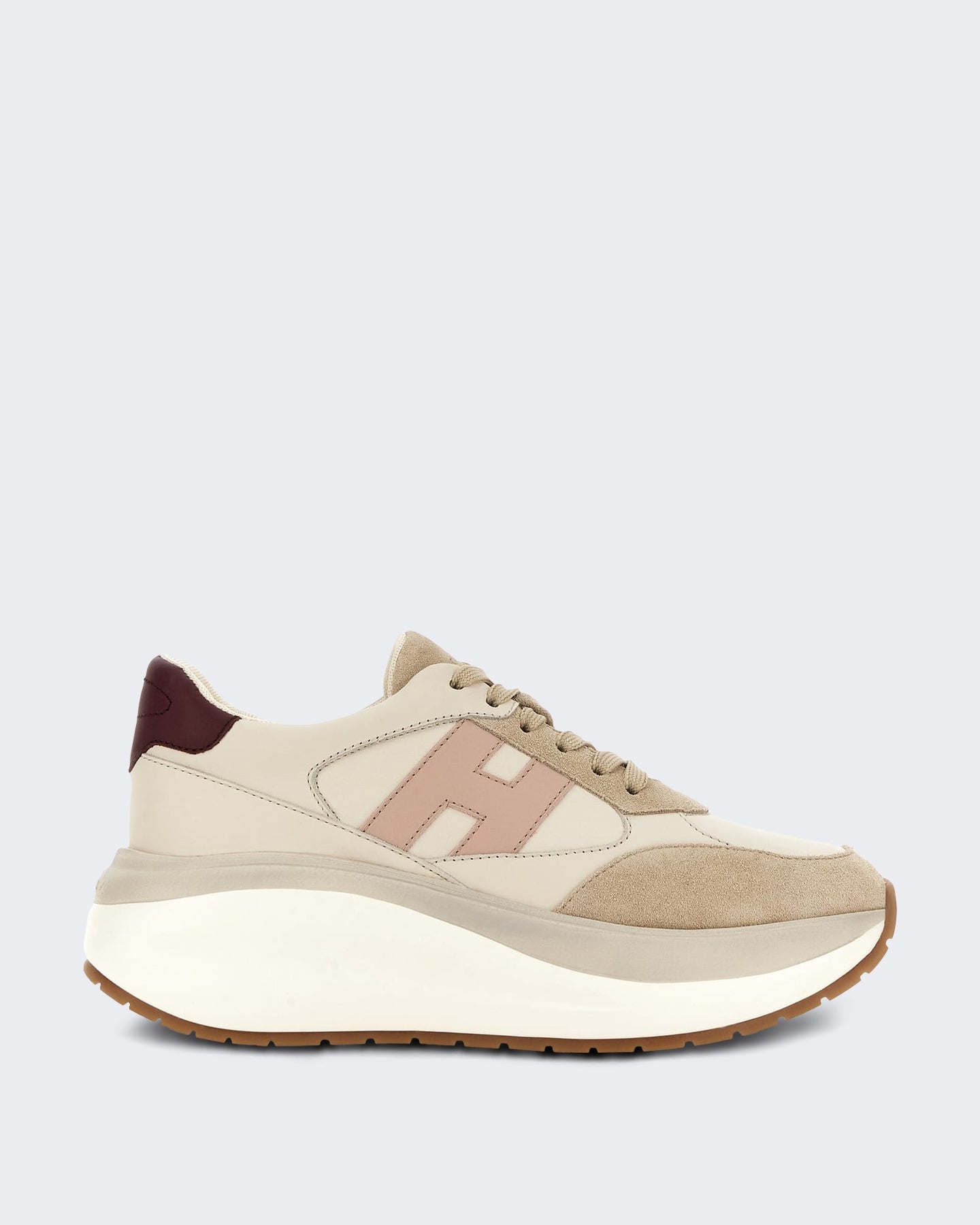 Hogan Dames Veterschoenen met H-detail Beige - Eleganza.nl