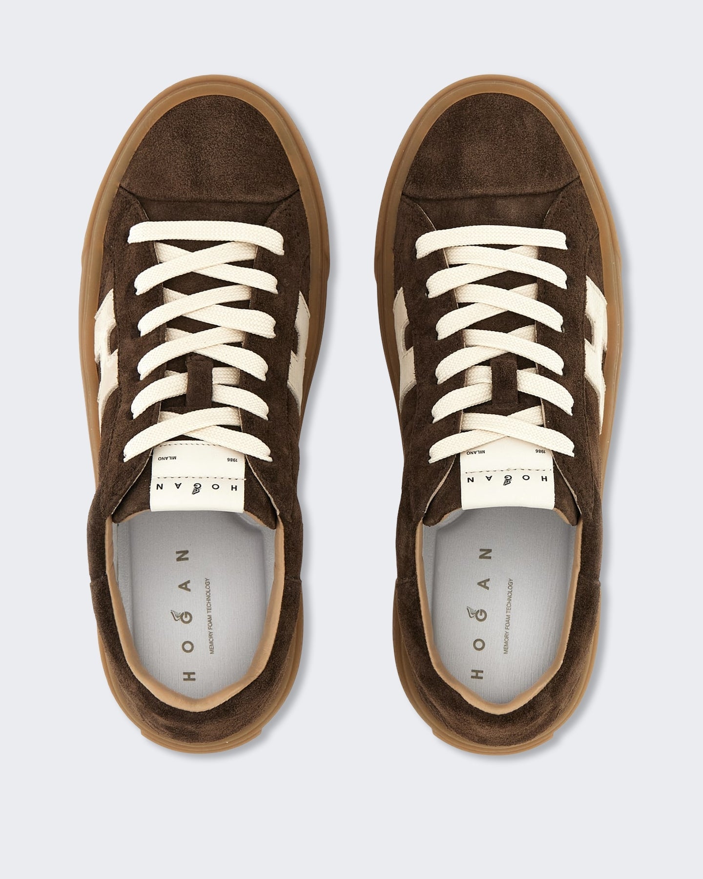 Hogan Dames Veterschoenen sneaker met H-logo Beige - Eleganza.nl