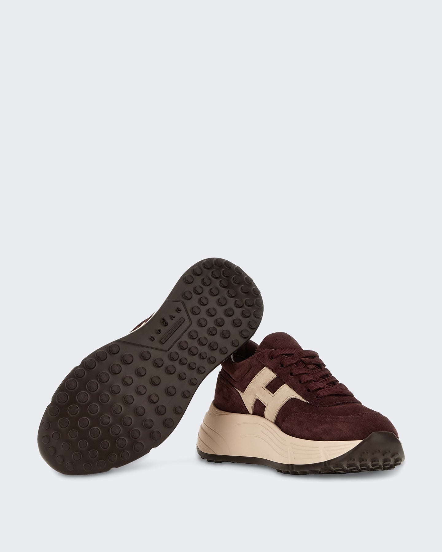 Hogan Dames Vetersneaker met H-detail Grijs - Eleganza.nl