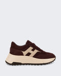 Women's Lace Sneaker with H Detail Burgundy