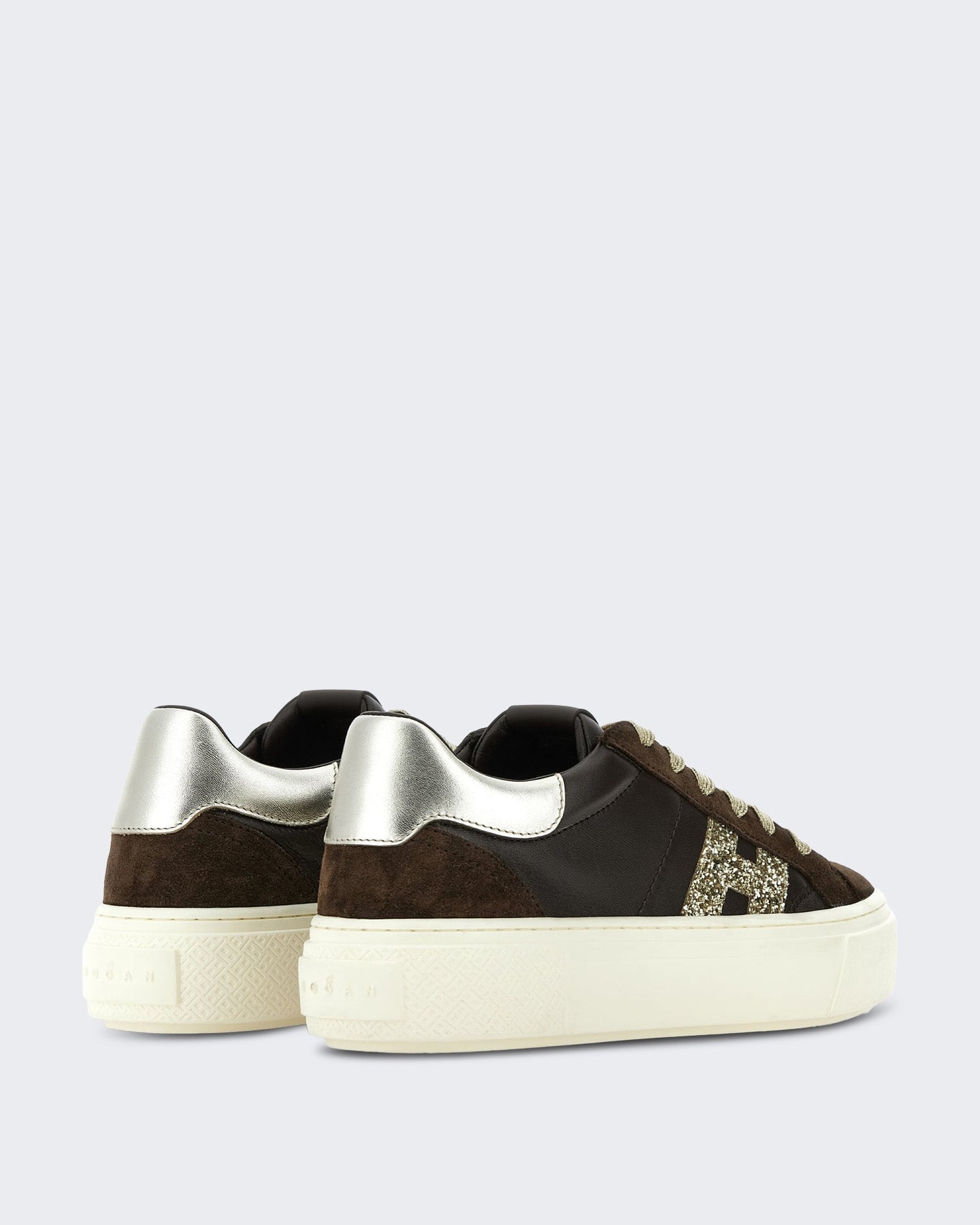 Hogan Dames Vetersneaker met H-logo Beige - Eleganza.nl