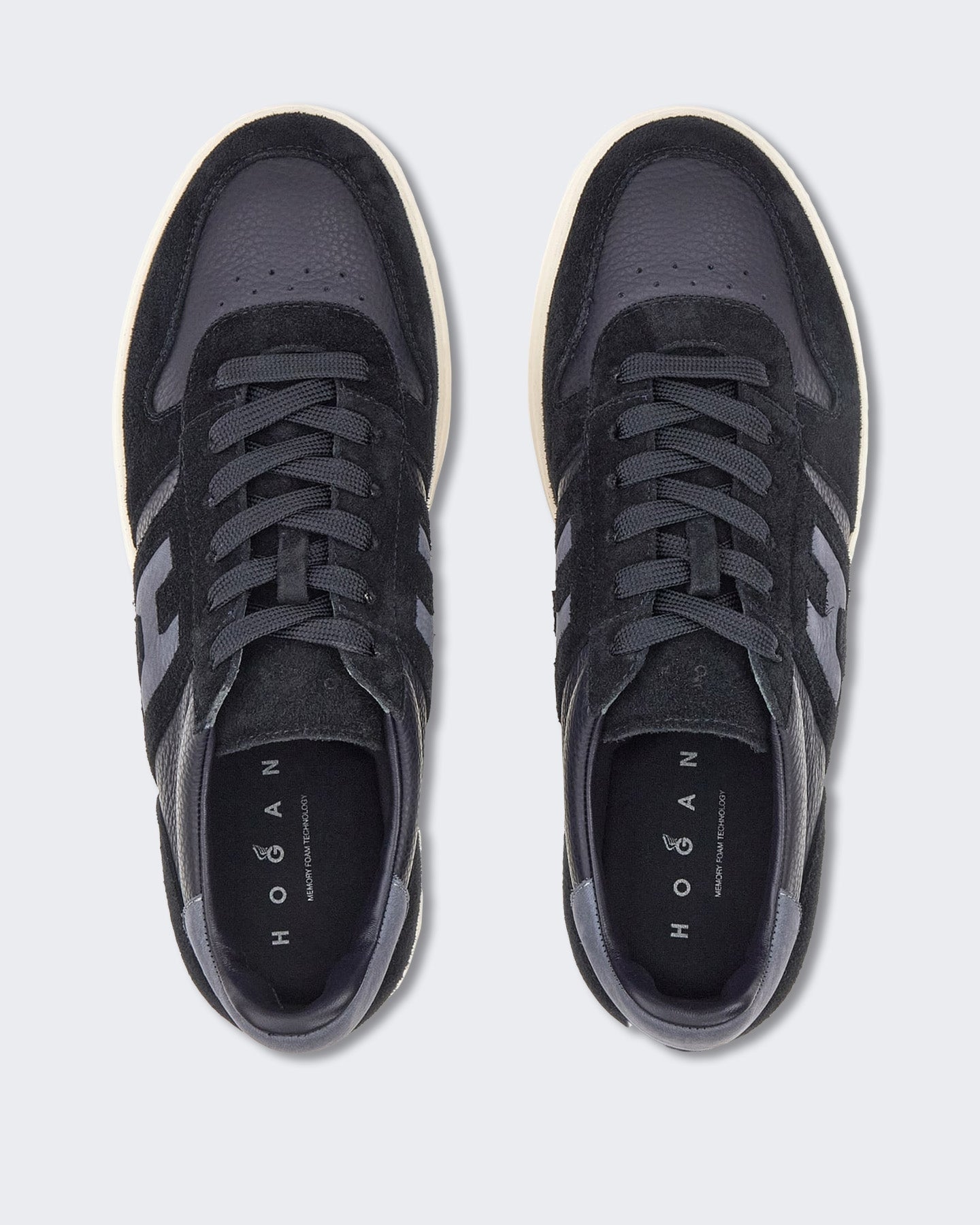 Hogan Heren Sneaker met vetersluiting en H-band detail Blauw - Eleganza.nl