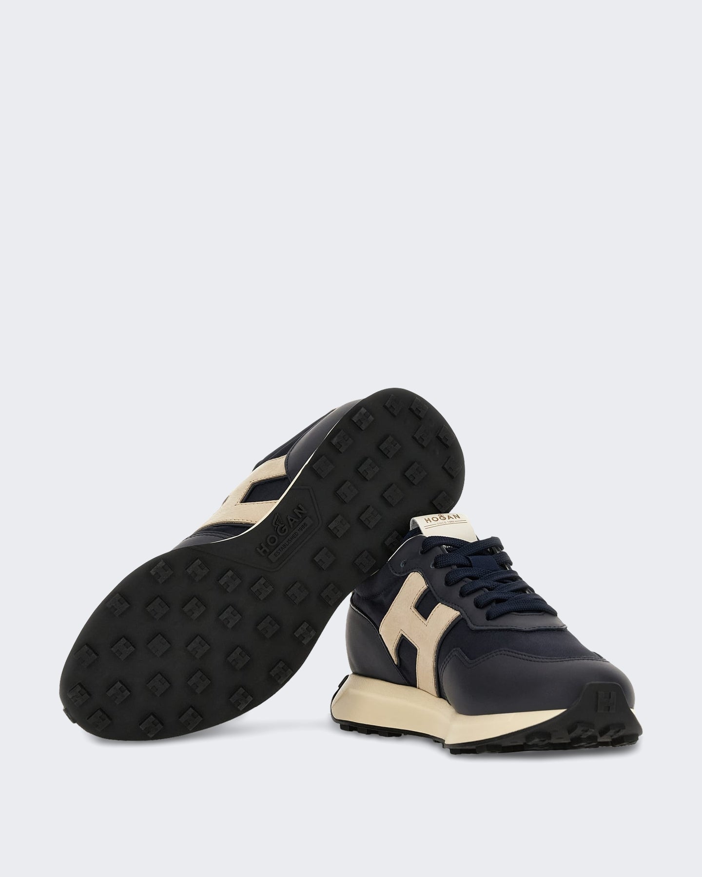 Hogan Heren Veterschoenen sneaker met H-patch detail Blauw - Eleganza.nl