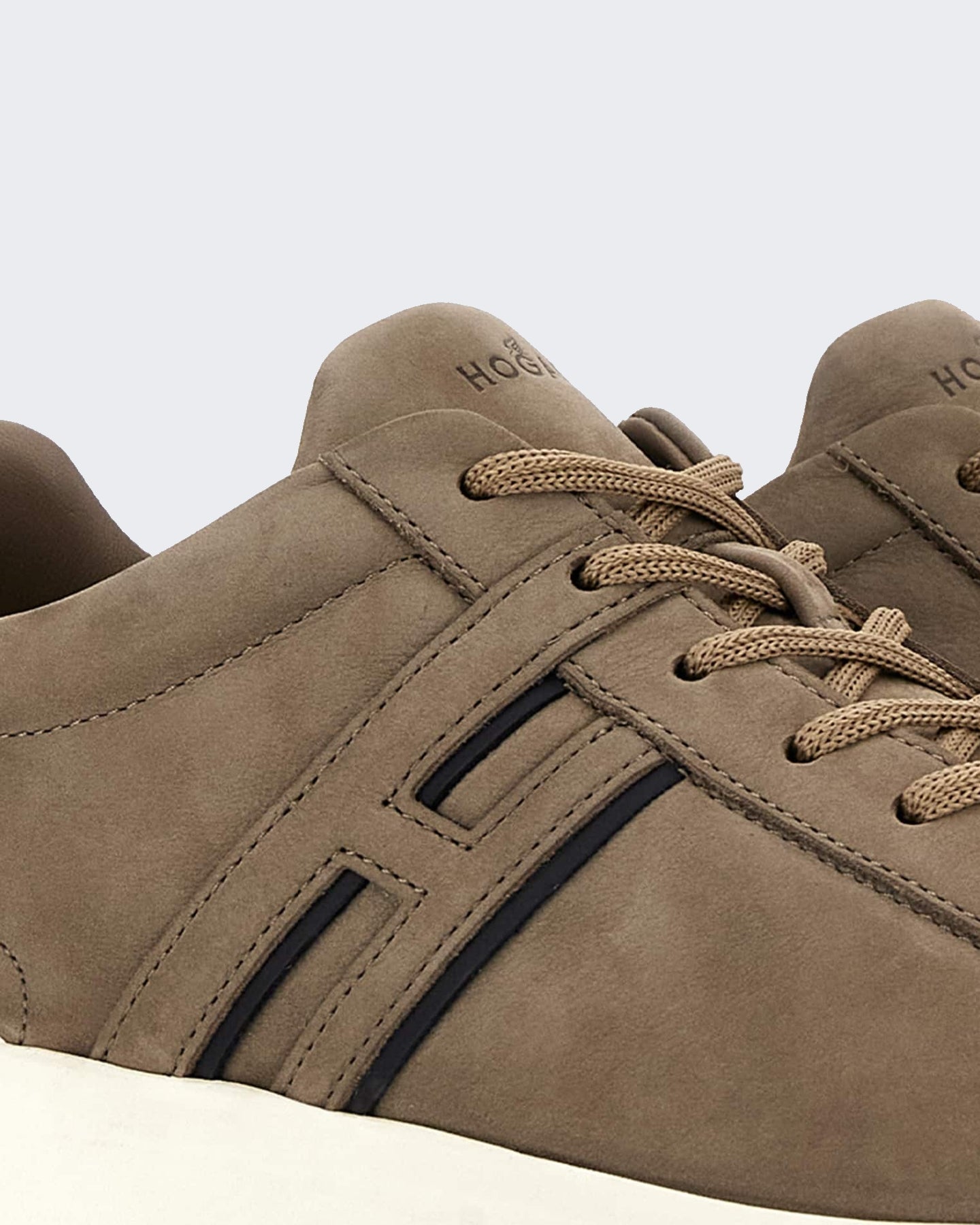 Hogan Heren Veterschoenen sneaker met H-profiel Bruin - Eleganza.nl