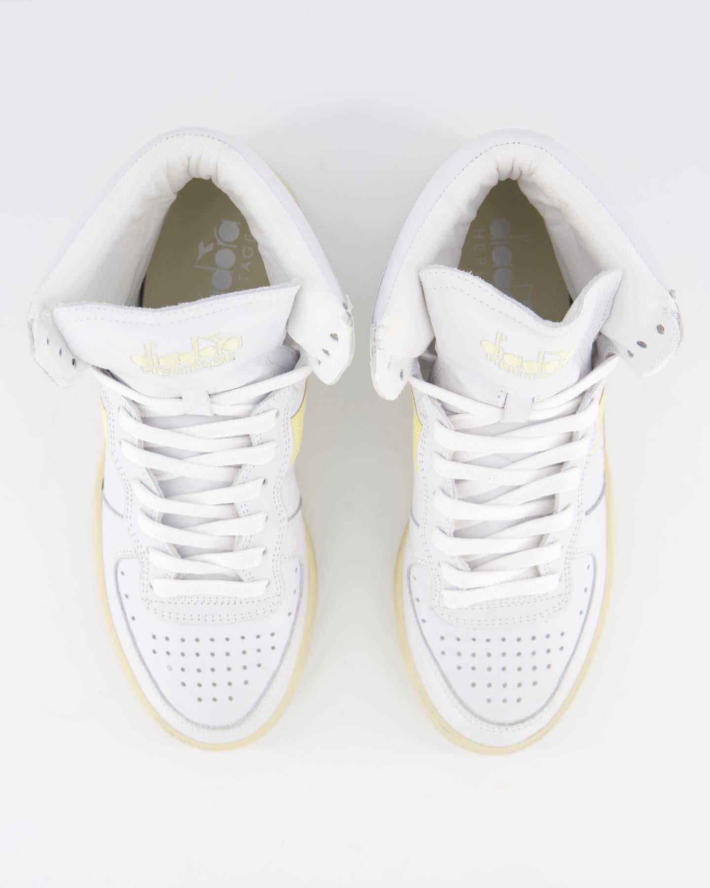 Dames Mi Basket Used Wit/Geel