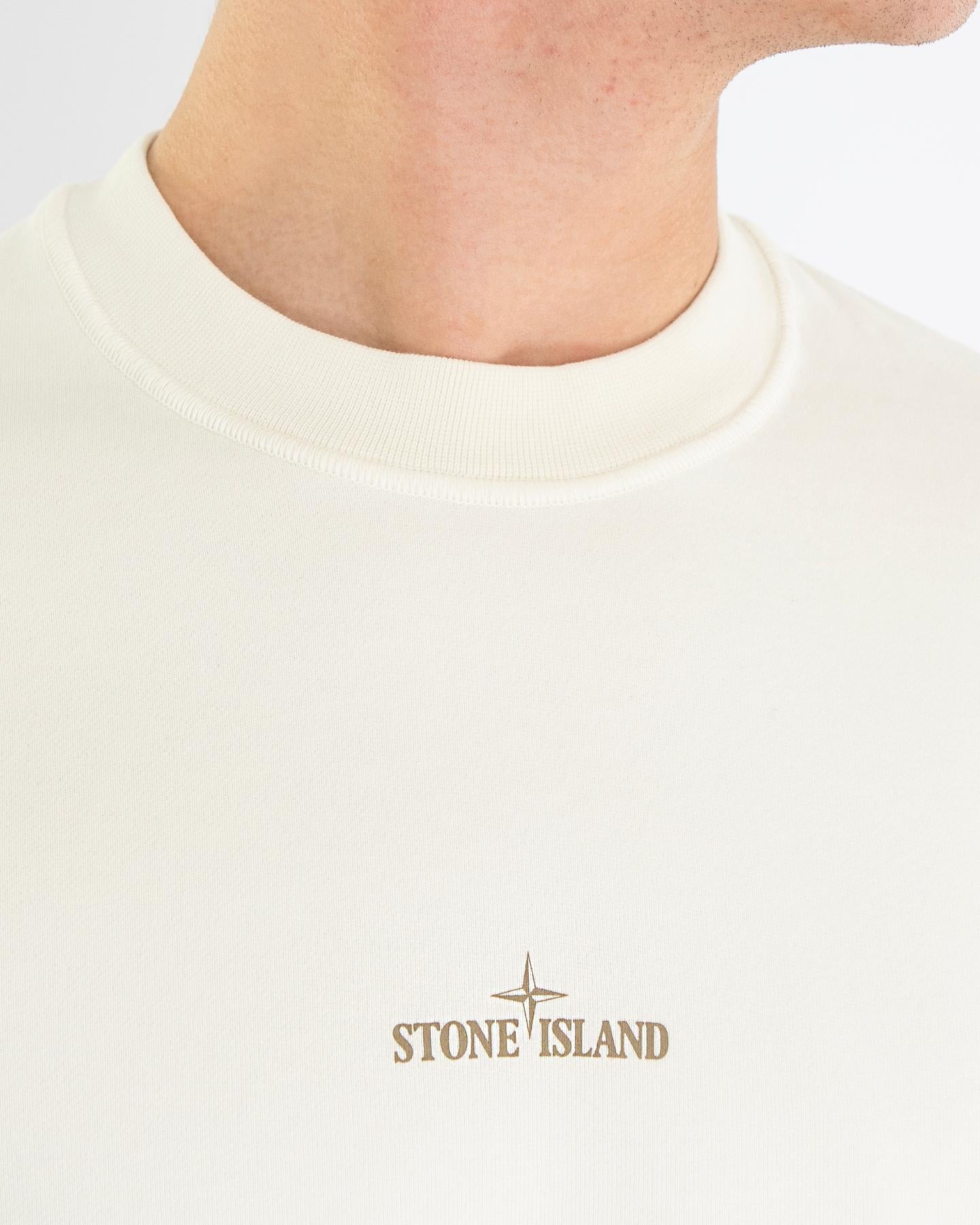 Heren Logoprint Crew Neck Ivory