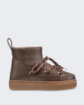 Women's Boot van glanzend volledig leer Brown