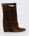Ladies Studded Suede Wedge Boot