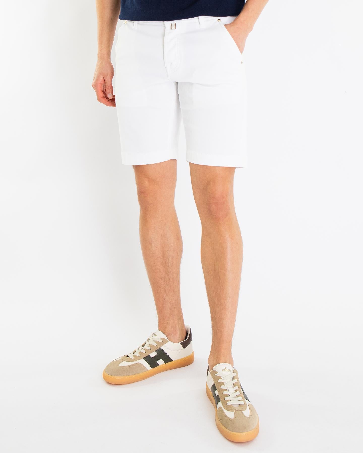 Heren Bermuda Slim Fit Lou Wit