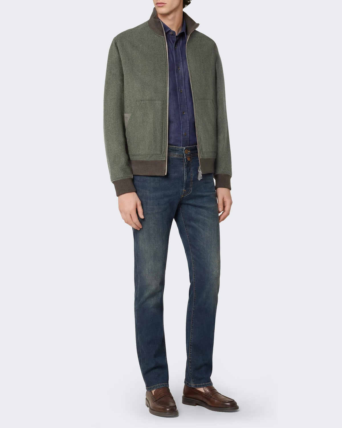 Jacob Cohen Heren Broek - Pant 5 Pkt Slim Fit Bard Dark Blue Blauw - Eleganza.nl