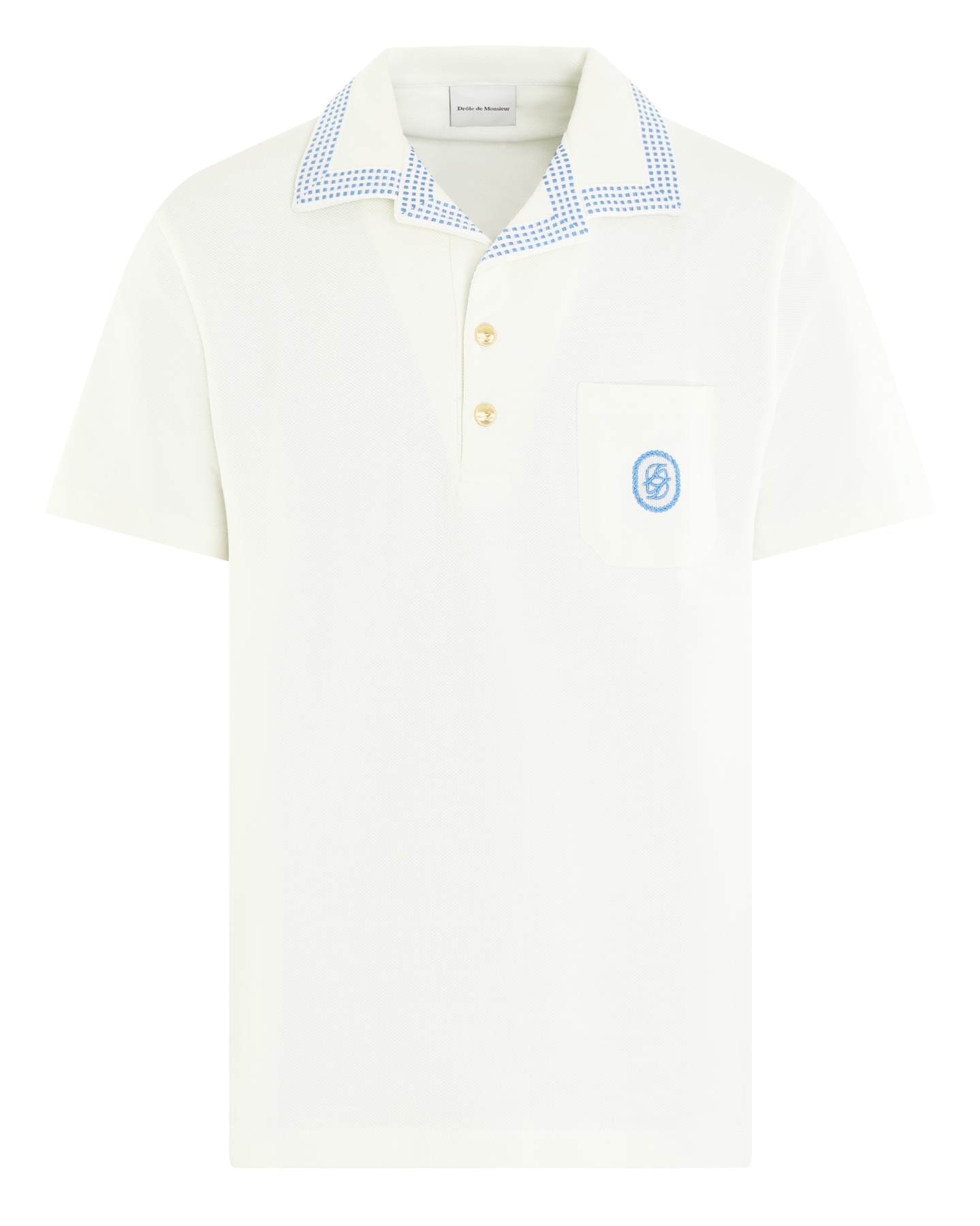 Heren Le Polo Piqué Damier Wit