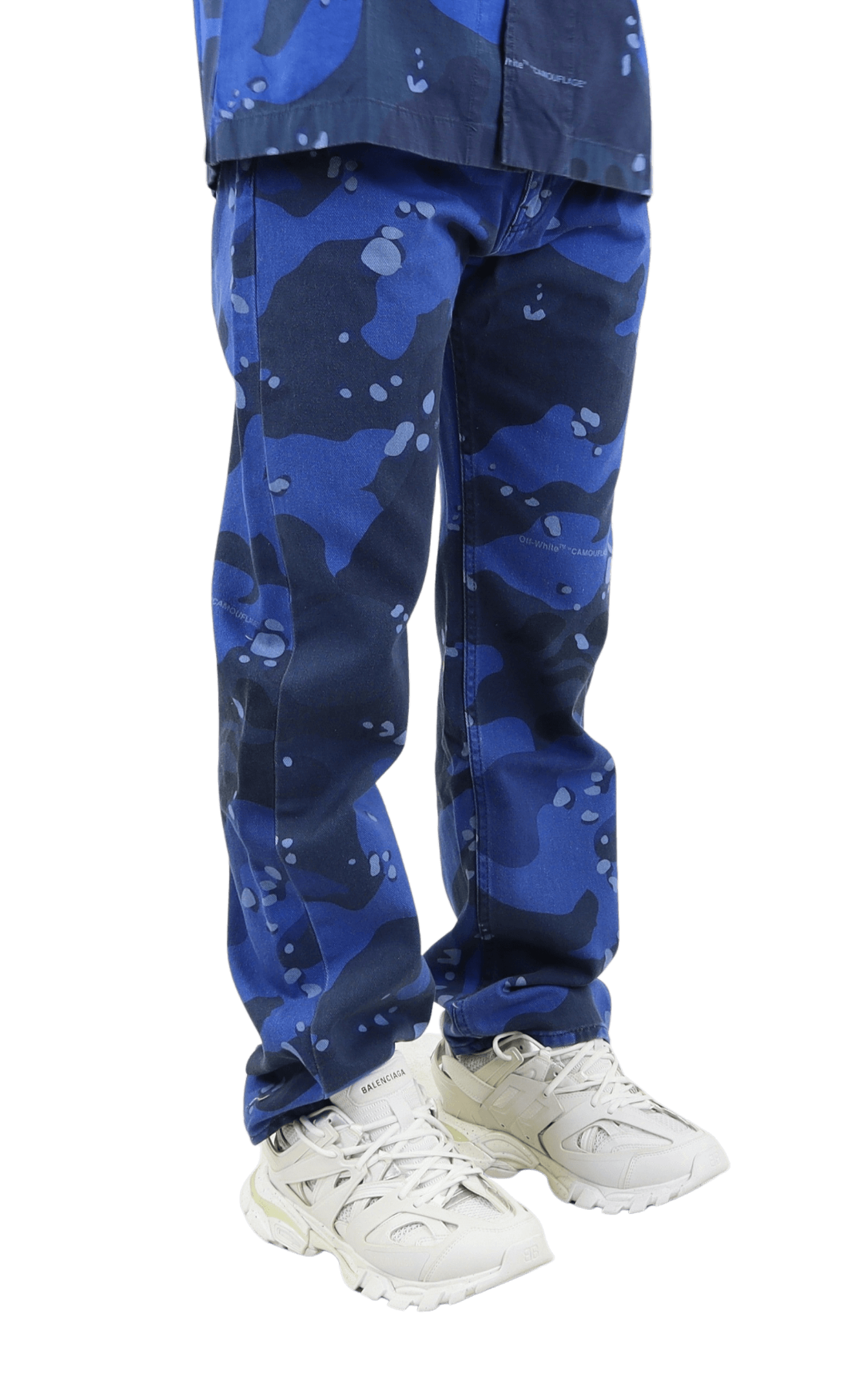 Men Camo Skate Jeans Blue