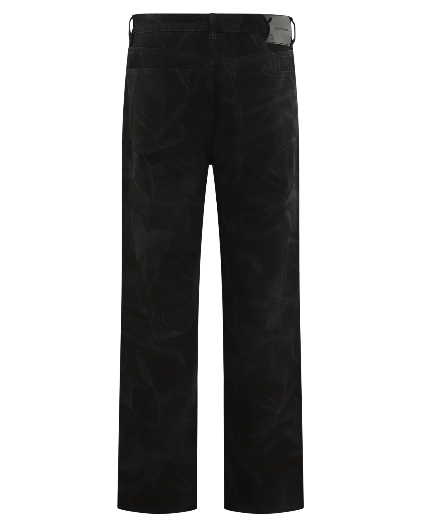 Heren Floral Laser Jeans Zwart