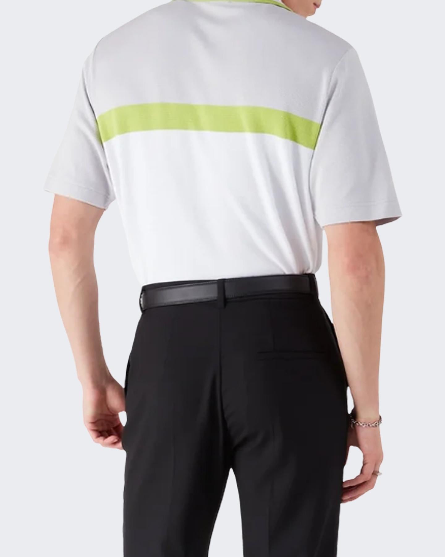 Casablanca Heren Quarter Zip Polo Wit/Grijs