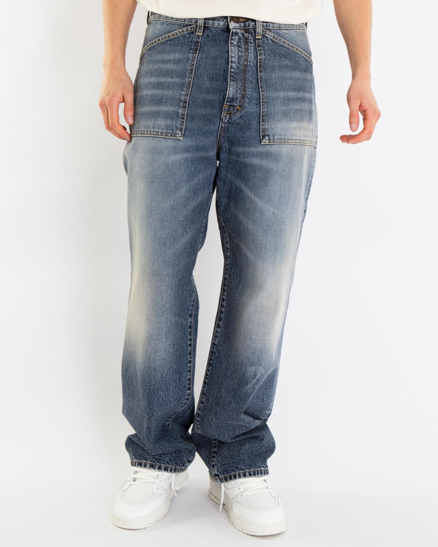 Heren Loose Fit Jeans Blauw