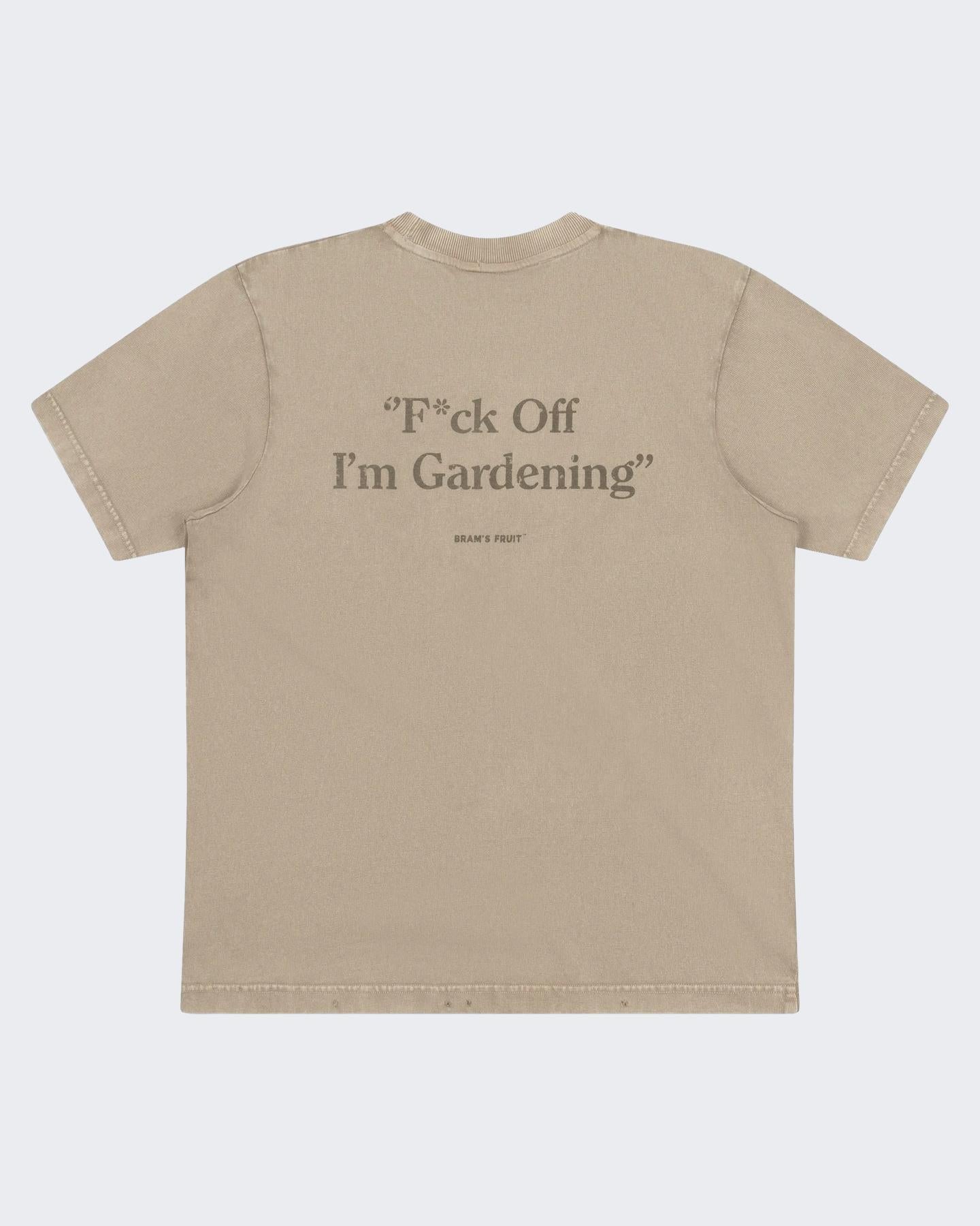 Heren Fuck Off T-shirt Beige