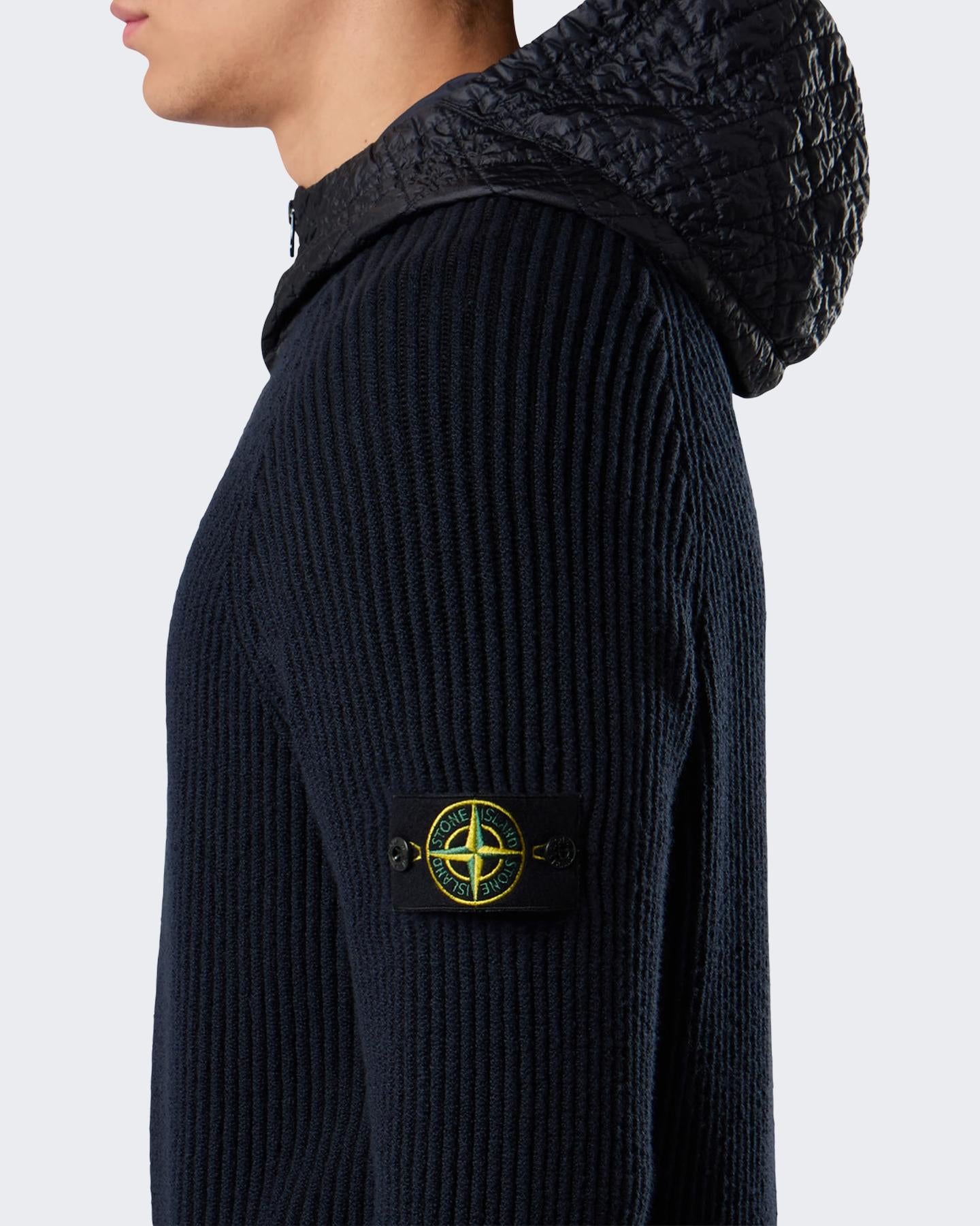 Heren Zip-up Hooded Sweater Blauw