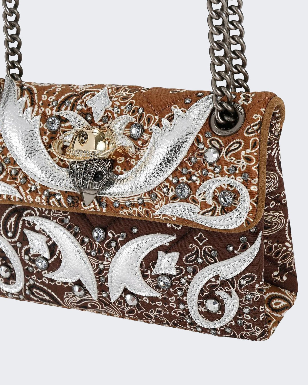 Kurt Geiger Dames 690-Mini Kensington Bag-Brown/Oth-Fabric/Other Print Bruin - Eleganza.nl