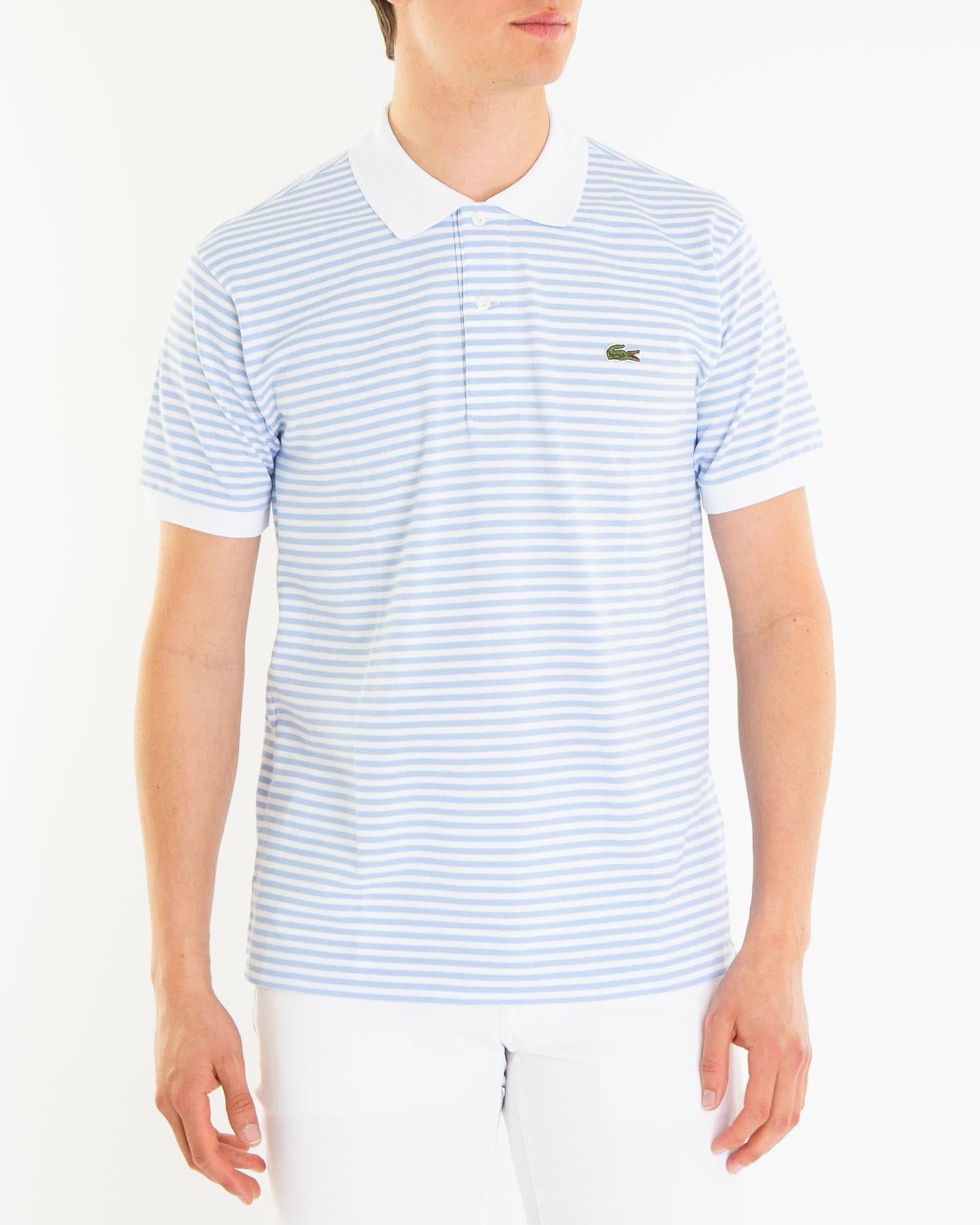 Lacoste Heren 1Hp3 Polo Wit/Blauw - Eleganza.nl