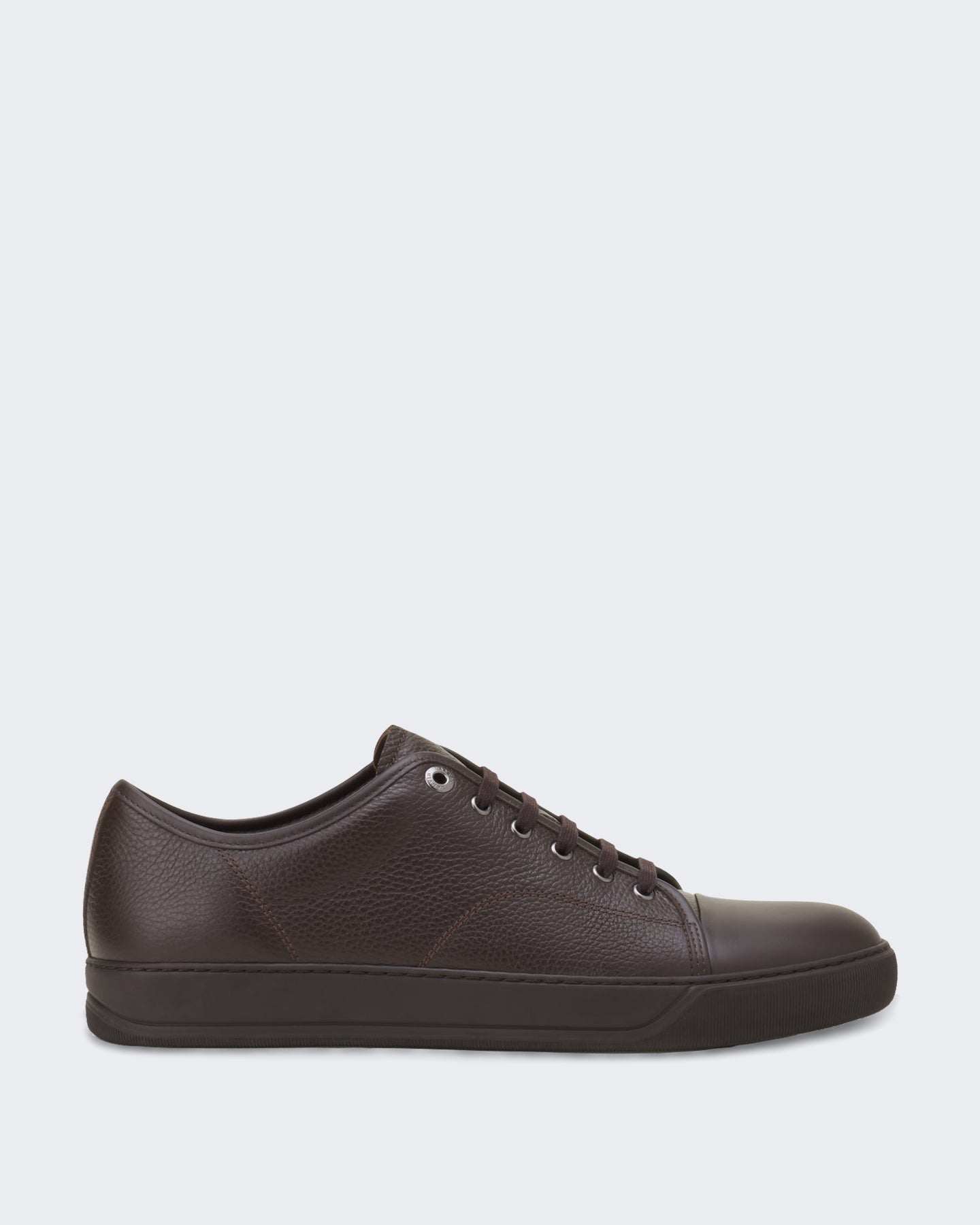Lanvin Heren Dbb1 Sneakers Grained Leather Chocolate - Eleganza.nl