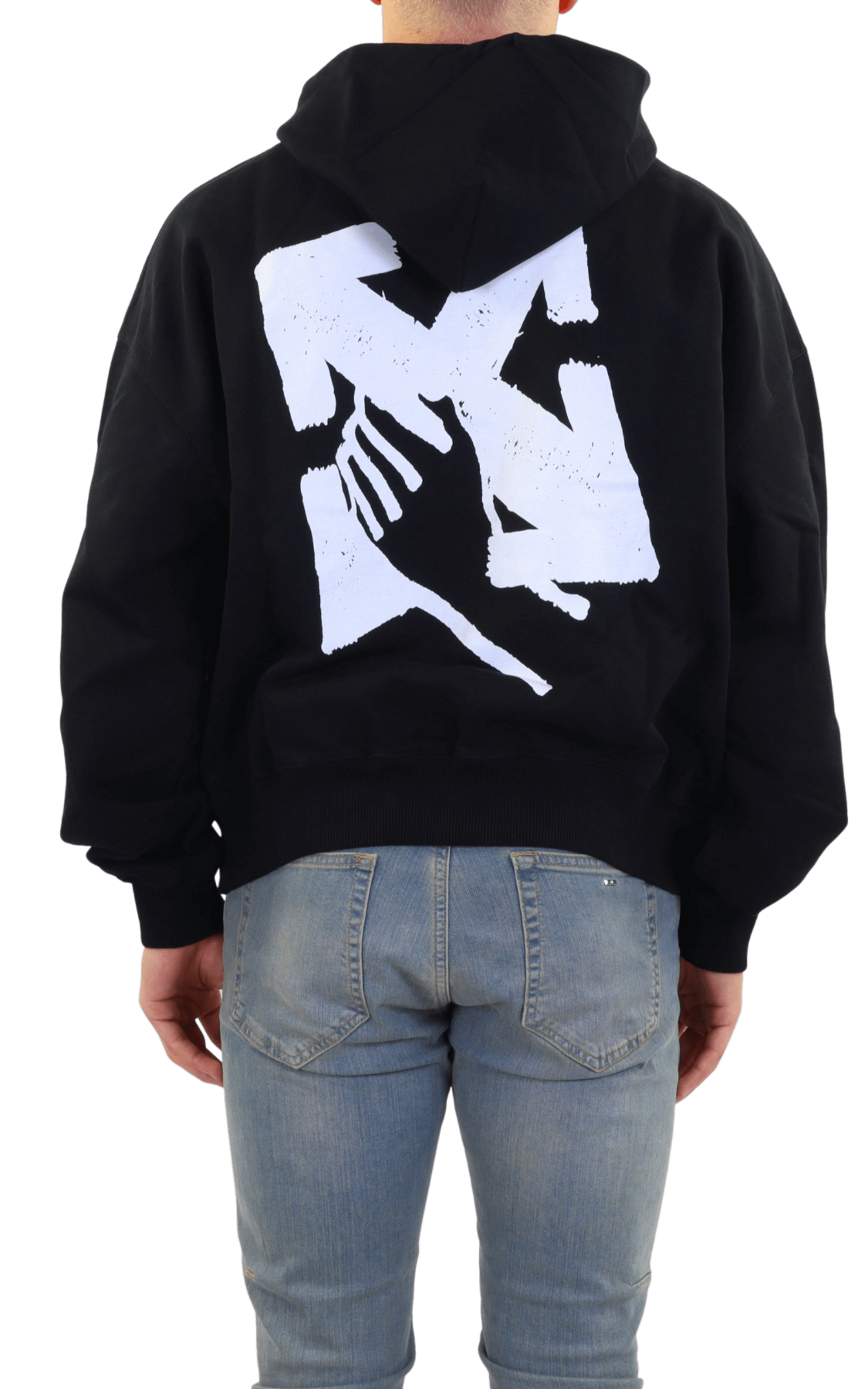 Mens black off white 2025 hoodie